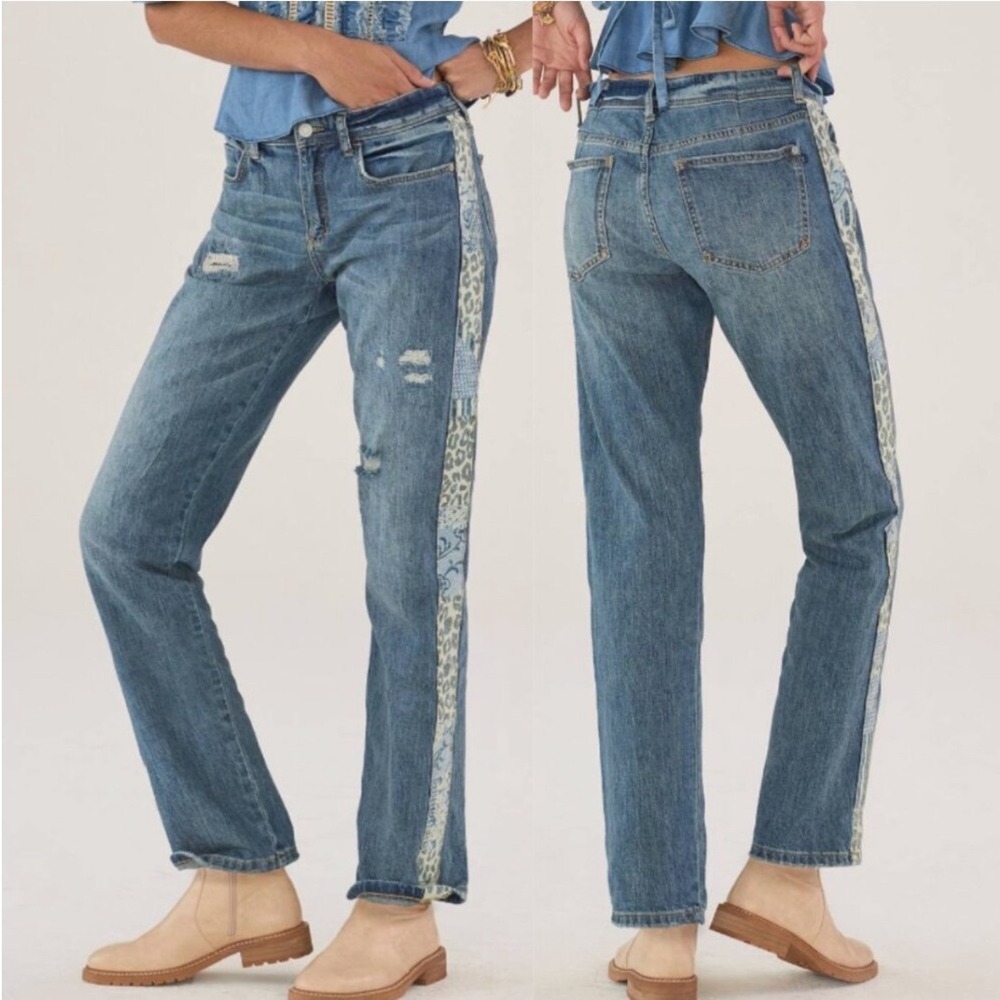 Pilcro and the Letterpress Anthropologie Slim Boyfriend Jeans Leopard Camo‎ 28